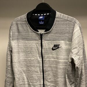 Nike Men's Black and Gray Bomber Jacket